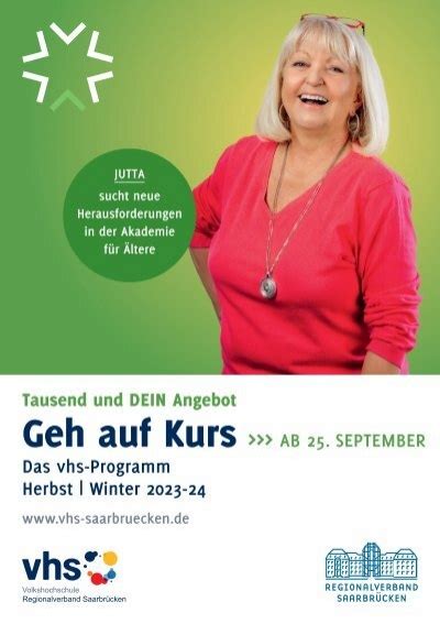 vhs Regionalverband Saarbrücken Programm Herbst Winter 2023 24