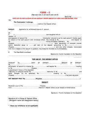 Fillable Online FORM E See Sub Rule 1 Of Rule 8 And Rule 9 Serial