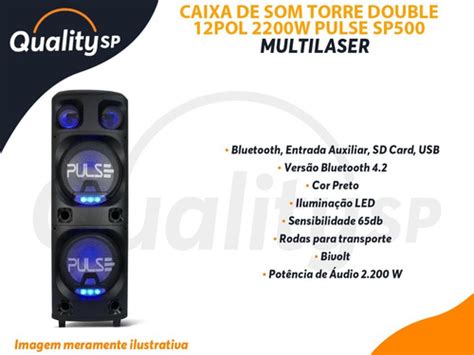 Caixa De Som Torre Double Pol W Pulse Multilaser Sp