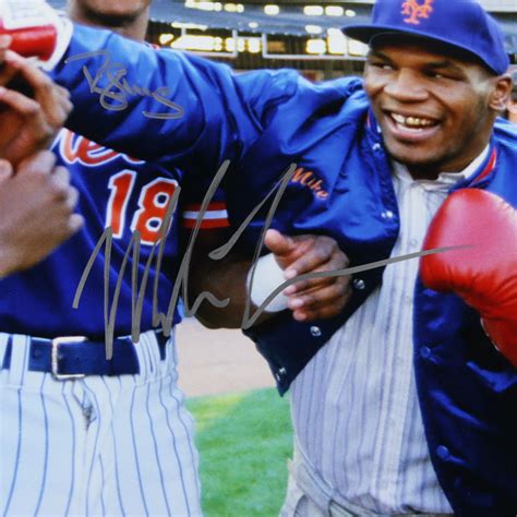 Mike Tyson Doc Gooden Darryl Strawberry Signed 16x20 Photo JSA COA