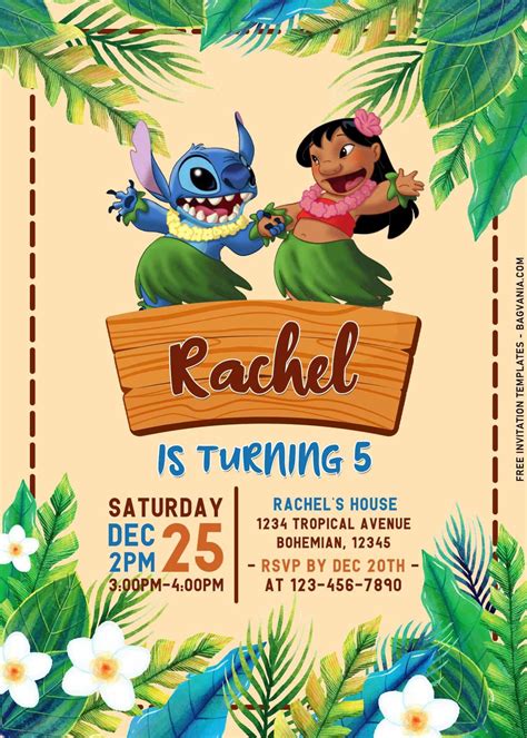 Happy Summer Bash Lilo Stitch Birthday Invitation Templates Artofit