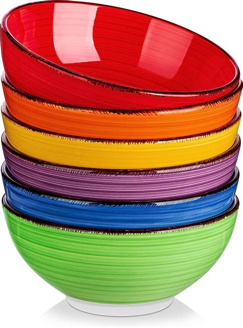 Vancasso Bonita 27 Oz Cereal Bowls Set Of 6 Ceramic Bowls For Kitchen 6 Inch Soup