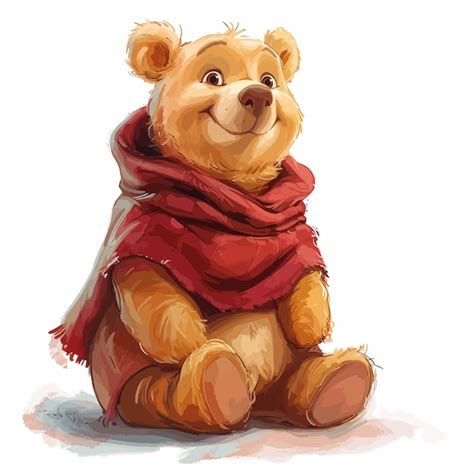 Winnie The Pooh Personagem De Desenho Animado Vetor Premium