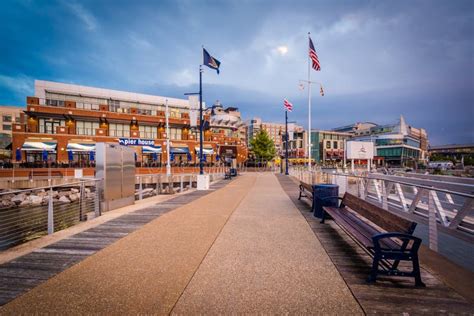 Sunset Over The Potomac River In National Harbor Maryland Editorial