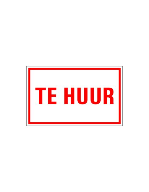 Te Huur Tekststicker Online Kopen