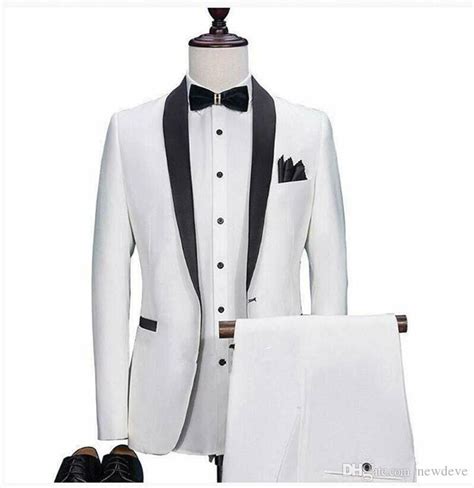 Elegant White Tailcoat Groom Tuxedo Set Custom Made Peaked Lapel Prom