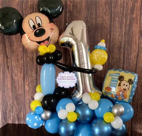 Mickey Mouse Birthday Balloon Bouquet Arrangement — Inflated