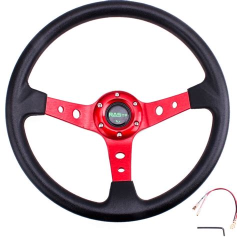 RASTP Universal Drifting Deep Dish Racing Steering Wheel 13 8 350mm 6