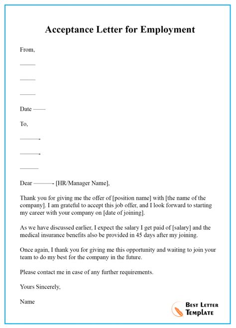 letter  acceptance format