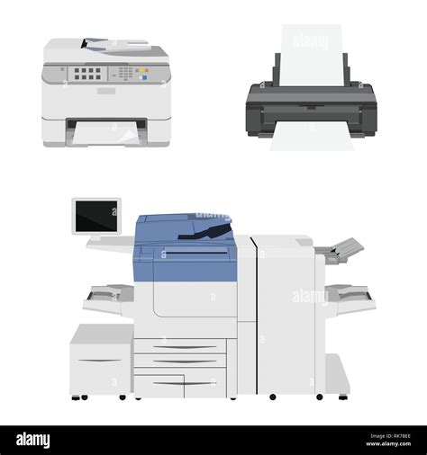 Office Multifunction Printer Scanner Copier Paper Isolated On