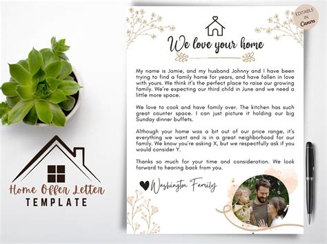 Home Offer Letter Template Editable Letter To Seller Printable Home Buyer Offer Letter Dear