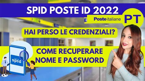 Come Recuperare Password SPID Di Poste Italiane YouTube