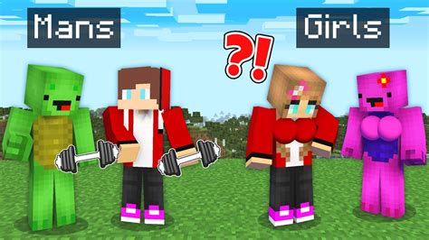 Maizen And Mikey From MENS To GIRLS Funny Story In Minecraft JJ