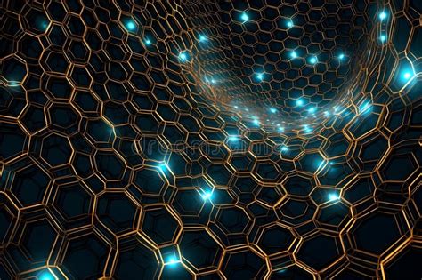 Nanotechnology Structure Of Hexagonal Nano Material Macro Abstract