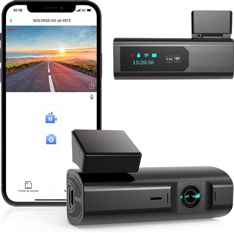 Wolfbox i03 2 5K Dash Cam Mini Dashcam Full HD avec WiFi Intégré