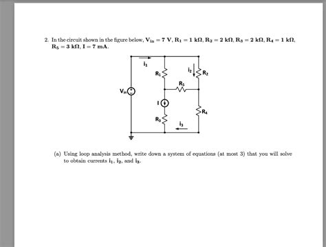 Solved 1 In The Circuit Shown Below V13 Vv21 Vi1