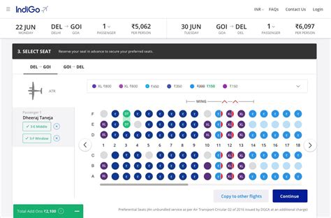 6e Double Seat Book Two Seats For One Person Indigo