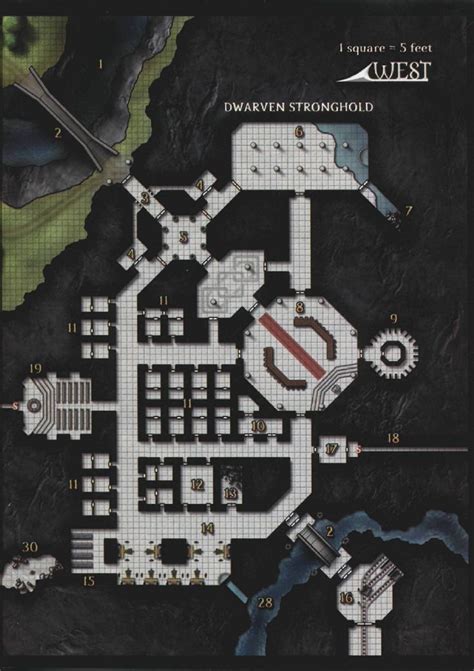 Underground Stronghold Fantasy Map Dungeon Maps Adventure Map