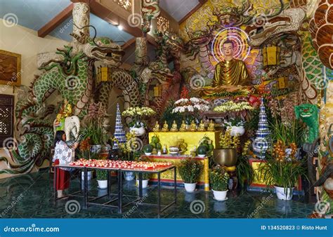 Interior Of Buddha Temple In Da Lat Vietnam Editorial Stock Photo