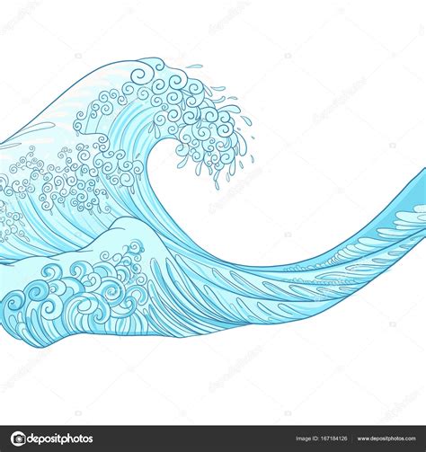 Japanese Waves Drawing at GetDrawings | Free download