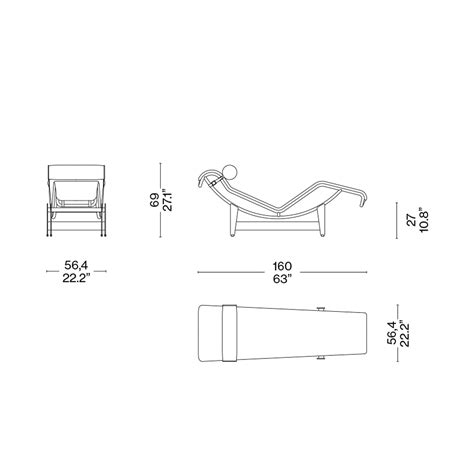 Le Corbusier Chaise Lounge Dimensions