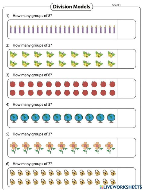 Division Models Worksheet Live Worksheets Worksheets Library