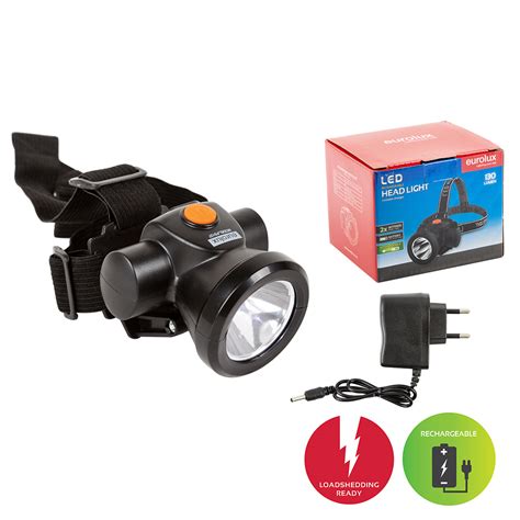 Eurolux Rechargeable Head Light With Charger Led W Livestainable