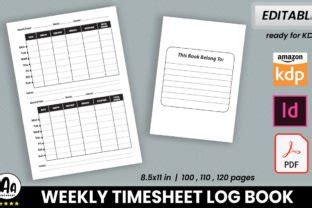 Weekly Timesheet Log Book Graphic By AntarArt Creative Fabrica