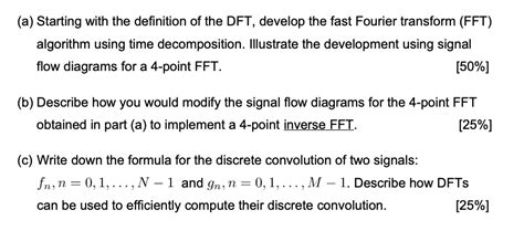 Solved A Starting With The Definition Of The Dft Develop The Fast