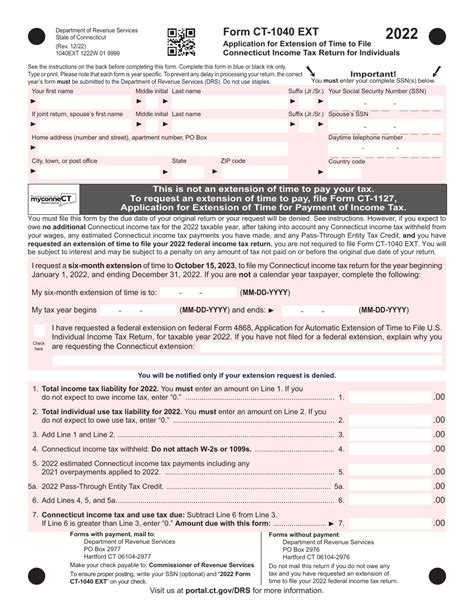 Form Ct 1040 Ext 2022 Fill Out Sign Online And Download Printable Pdf Connecticut