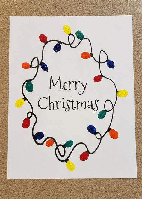 Free Fingerprint Christmas Lights Printable Template