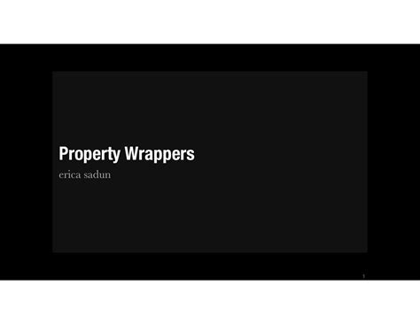 Introducing Swift 5s Property Wrappers Speaker Deck