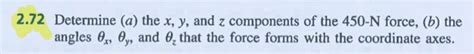 Solved Determine A The X Y And Z Components Of The Chegg