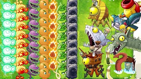 Plants Vs Zombies Every Plant Max Level Power Up Vs All Zomboss