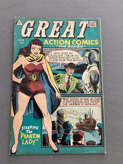 Great Action Comics Unbelievably Rare Phantom Lady Comic