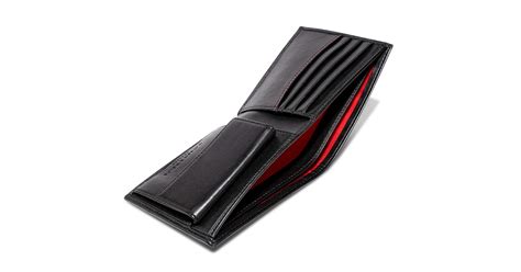 Coin Compartment Wallet in Black and Red - Watson & Wolfe