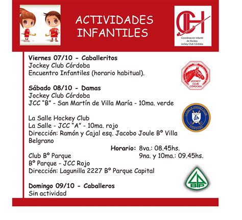 Hockey: Fixture Fin de Semana (8 y 9 de octubre) – Jockey Club Córdoba