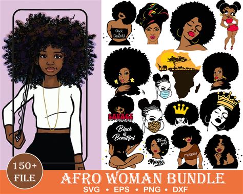 100 Afro Woman Svg Afro Girl Svg Afro Queen Svg Afro Lady Inspire
