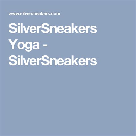 SilverSneakers Yoga - SilverSneakers | Senior fitness, Workout programs, Standing yoga poses