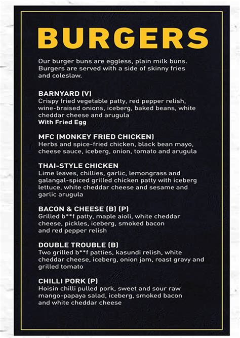 Menu Of Monkey Bar Vasant Kunj New Delhi Magicpin