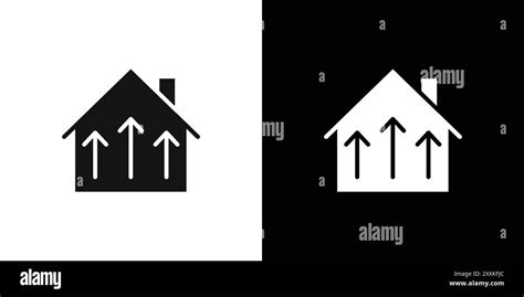 House Heating Icon Logo Sign Vector Outline In Black And White Color