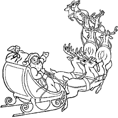 Coloriage Pere Noel Et Son Traineau Dessins Source Des