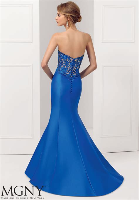 Satin Evening Gown With Basque Waist Morilee