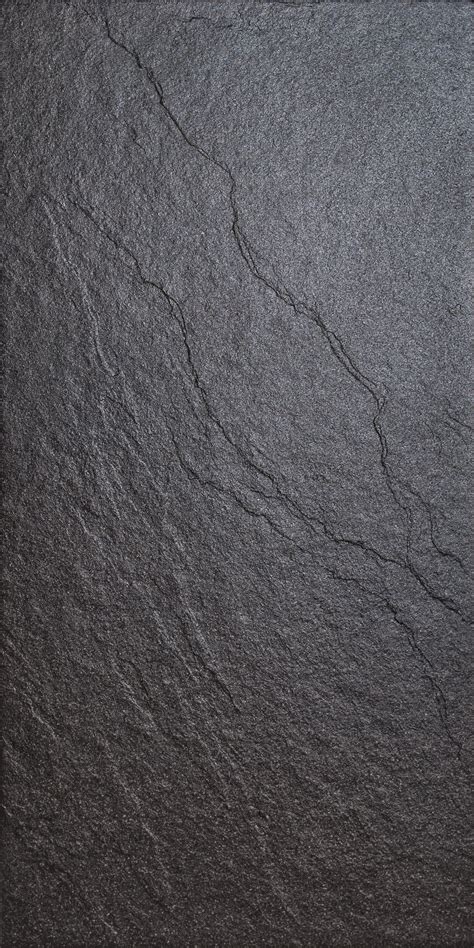 Magma Black Stone Effect Plain Porcelain Wall Floor Tile Pack Of 6