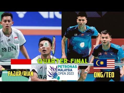 Fajar Rian Vs Ong Yew Sin Teo Ee Yi Badminton Petronas Malaysia Open