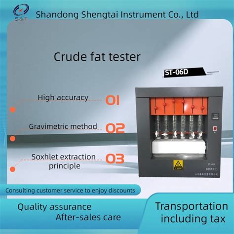 Feed Crude Fat Analyzer ST 06 Soxhlet Extraction Principle Gravimetric