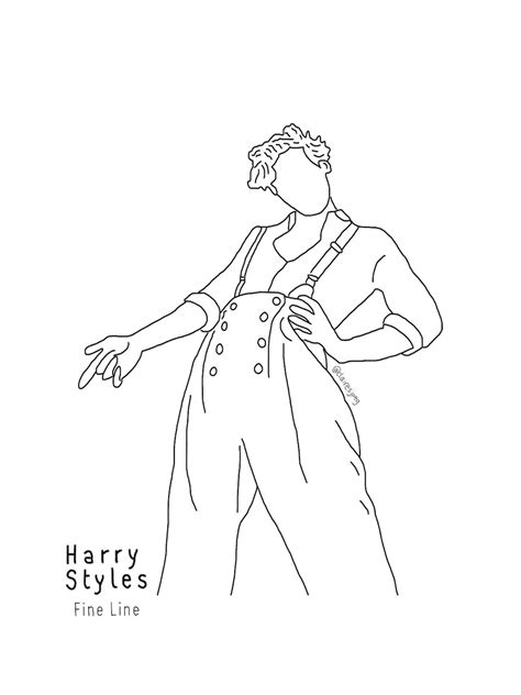 Harry Styles Fine Line Drawing Etsy