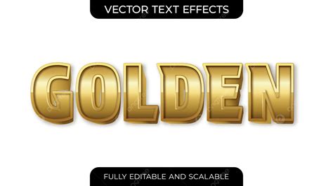 3d Gold Text Effect Fully Editable Vector Illustration Gold Text Gold