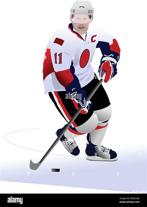 Ice Hockey Players Vector Illustration Stock Vector Image And Art Alamy