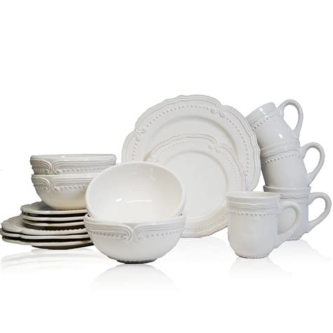 American Atelier Round Dinnerware Sets White Kitchen Plates Bowls